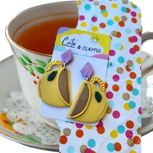 Clayful statement Tea cup dangles - Mustard Cups