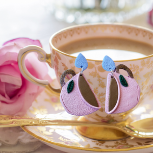 Clayful statement Tea cup dangles - Baby Pink Cups